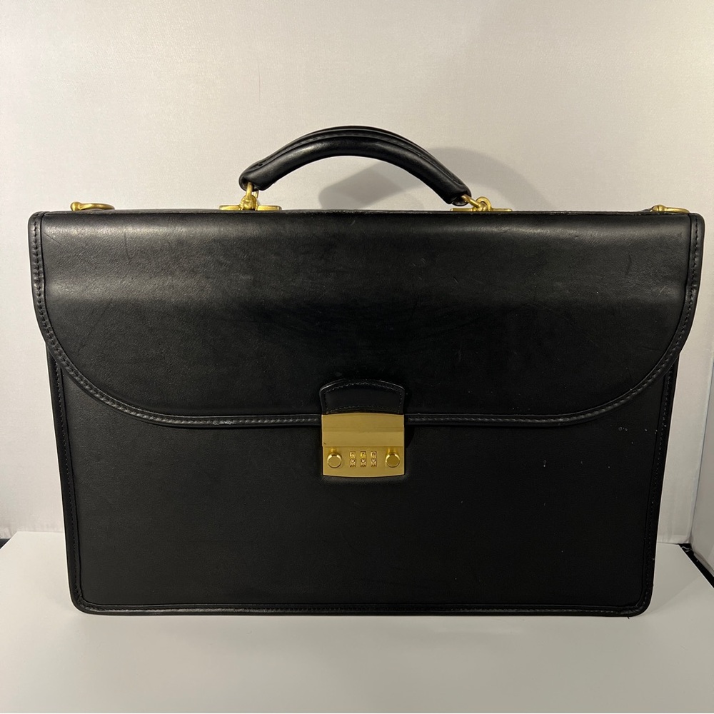 Vintage Coach Black Leather Legal Briefcase - Courier Brief 5352